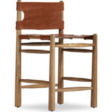 Nino Leather Counter Stool, Dakota Tobacco-Furniture - Chairs-High Fashion Home