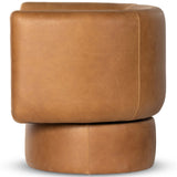 Adriel Leather Swivel Chair, Palermo Cognac-Furniture - Chairs-High Fashion Home