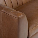 Alec Leather Sofa, Dulane Mahogany-Furniture - Sofas-High Fashion Home