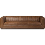 Alec Leather Sofa, Dulane Mahogany-Furniture - Sofas-High Fashion Home