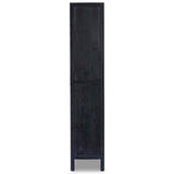 Caprice Tall Cabinet, Black Wash w/Black Cane-Furniture - Storage-High Fashion Home