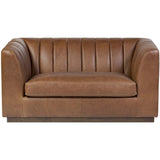 Alec Leather Chair and a Half, Dulane Mahogany-Furniture - Chairs-High Fashion Home