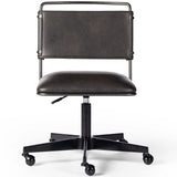 Wharton Desk Chair, Distressed Black-Furniture - Office-High Fashion Home