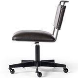 Wharton Desk Chair, Distressed Black-Furniture - Office-High Fashion Home