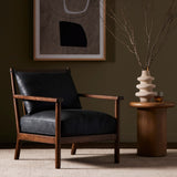 Jamison Leather Chair, Brickhouse Black-Furniture - Chairs-High Fashion Home