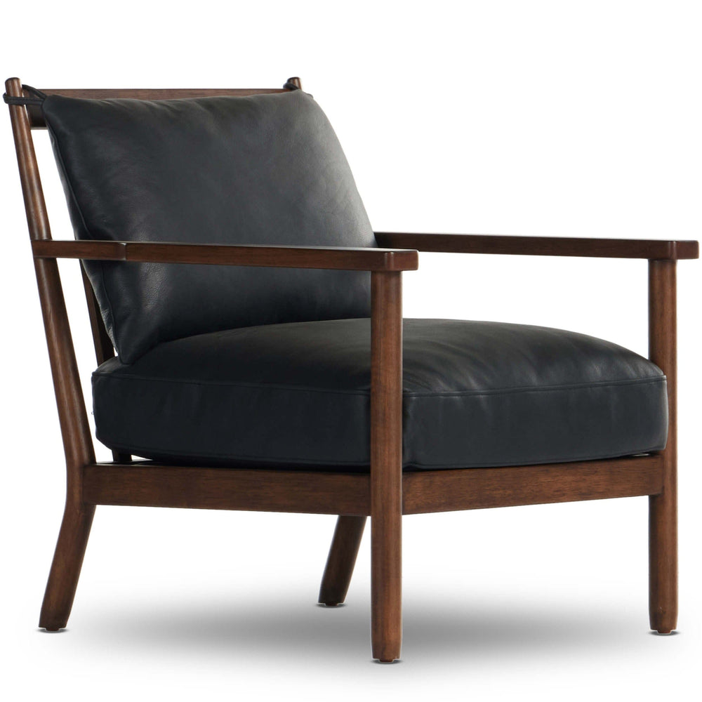 Jamison Leather Chair, Brickhouse Black-Furniture - Chairs-High Fashion Home