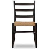 Ladder Back Outdoor Dining Chair, Aged Ebony, Set of 2