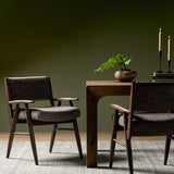 Papile Dining Arm Chair, Hasselt Ebony-Furniture - Dining-High Fashion Home