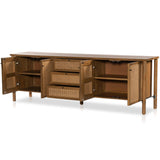 Veta Media Console, Taupe-Furniture - Storage-High Fashion Home