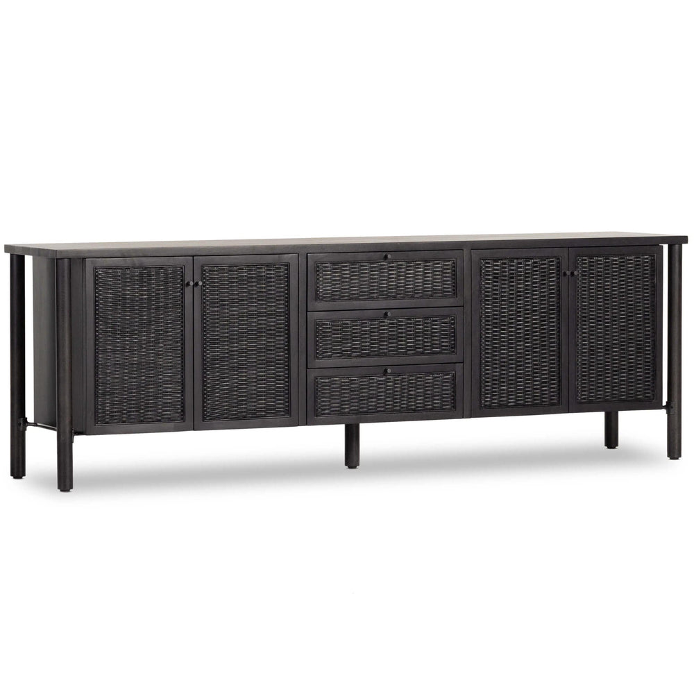 Veta Media Console, Black-Furniture - Storage-High Fashion Home