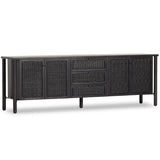 Veta Media Console, Black-Furniture - Storage-High Fashion Home