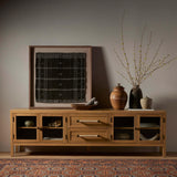 Laker Media Console, Light Oak-Furniture - Storage-High Fashion Home