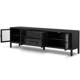 Laker Media Console, Black-Furniture - Storage-High Fashion Home