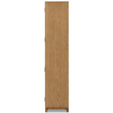 Millie Panel and Glass Door Cabinet, Drifted Oak-Furniture - Storage-High Fashion Home