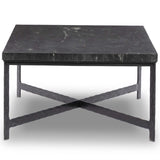 Hammered Iron Coffee Table, Charcoal Marble/Hammered Black