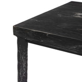 Hammered Iron Coffee Table, Charcoal Marble/Hammered Black