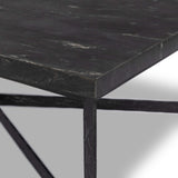 Hammered Iron Coffee Table, Charcoal Marble/Hammered Black