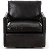 Olson Leather Swivel Chair, Sonoma Black-Furniture - Chairs-High Fashion Home