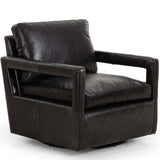 Olson Leather Swivel Chair, Sonoma Black-Furniture - Chairs-High Fashion Home