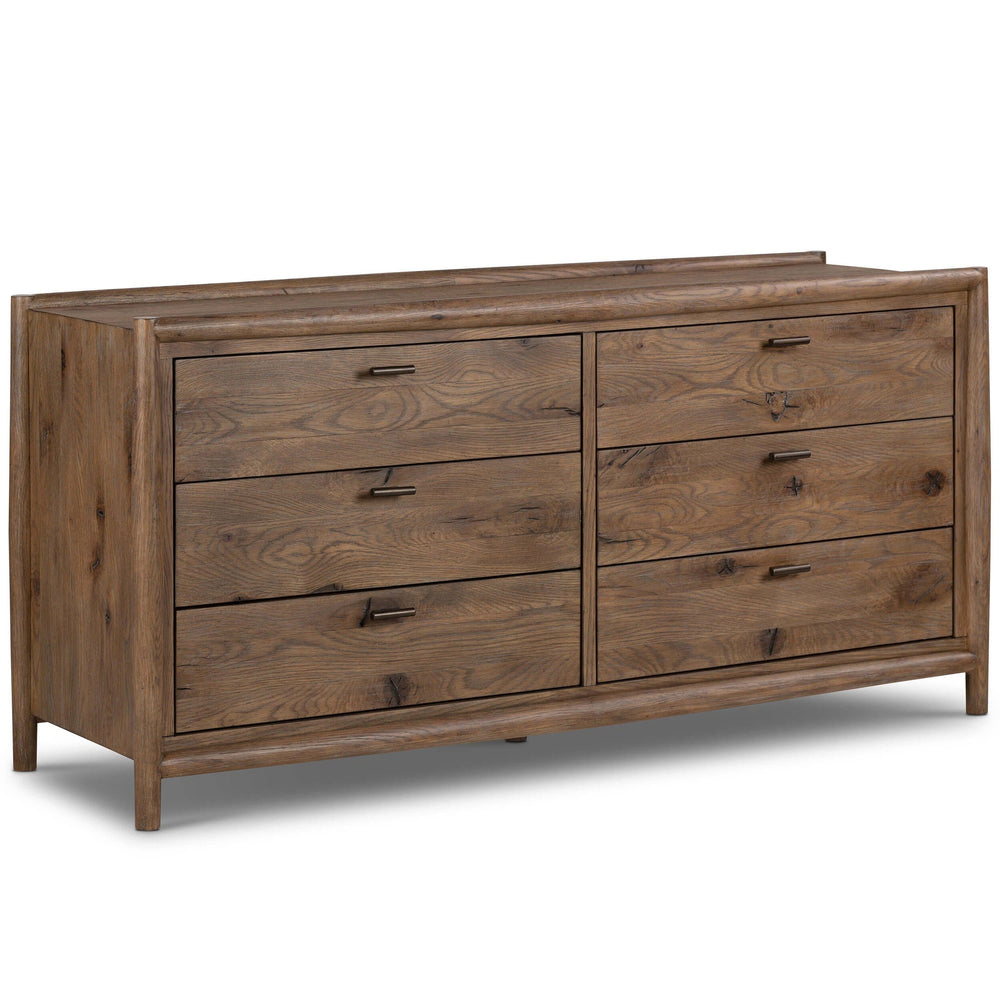 Glenview 6 Drawer Dresser, Weathered Oak-Furniture - Storage-High Fashion Home