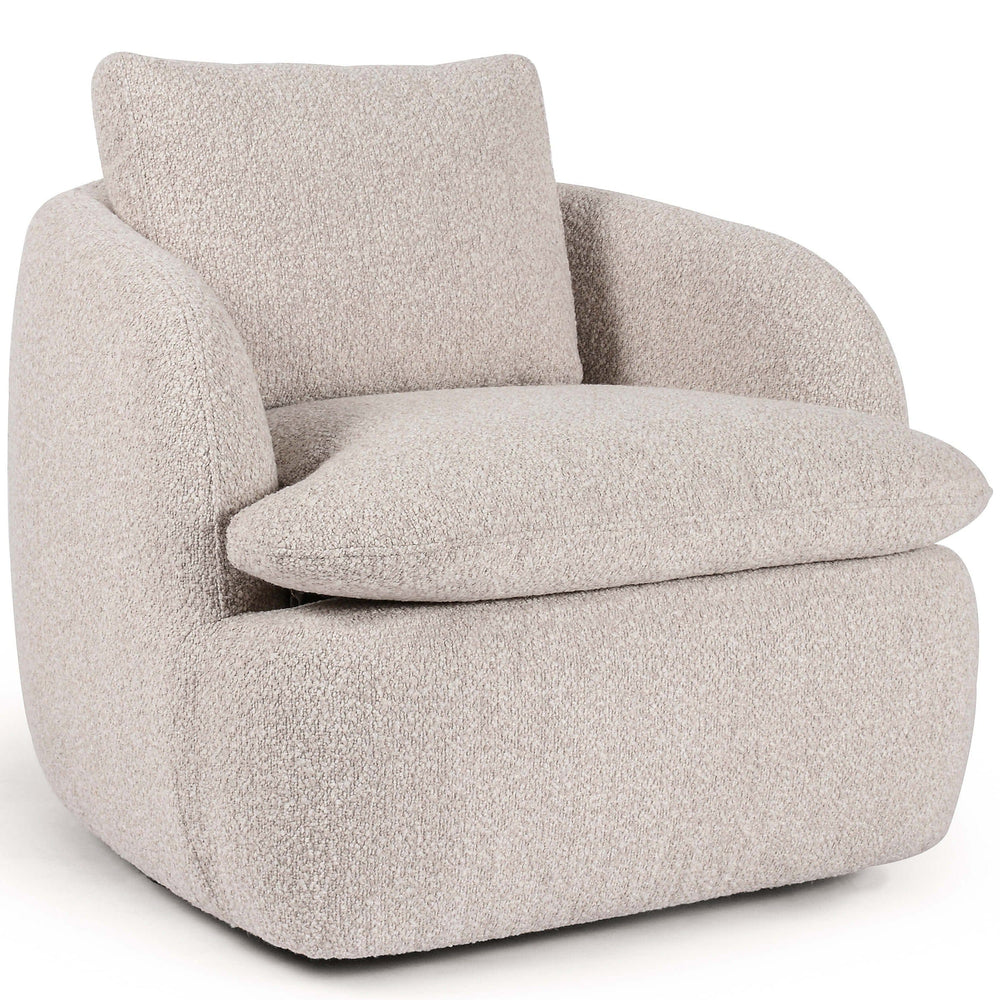 McKenna Swivel Chair, Sattley Fog-Furniture - Chairs-High Fashion Home