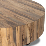 Hudson Large Round Coffee Table, Spalted Primavera-Furniture - Accent Tables-High Fashion Home