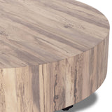 Hudson Large Round Coffee Table, Ashen Walnut-Furniture - Accent Tables-High Fashion Home