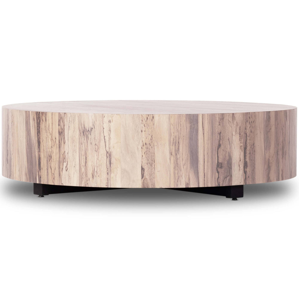 Hudson Large Round Coffee Table, Ashen Walnut-Furniture - Accent Tables-High Fashion Home