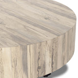 Hudson Large Round Coffee Table, Bleached-Furniture - Accent Tables-High Fashion Home