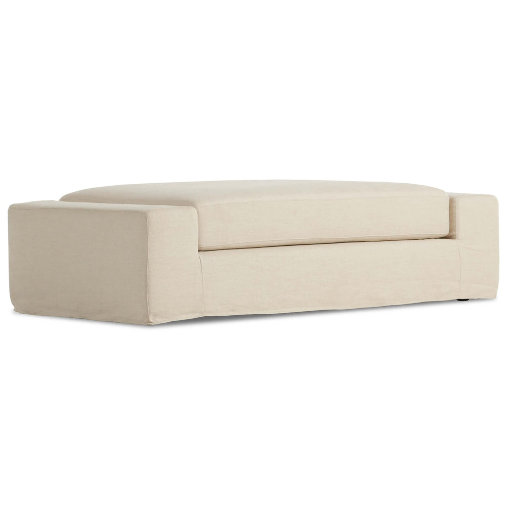 Wide Arm Slipcover Bench, Brussels Natural-Furniture - Benches-High Fashion Home