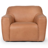 Ericksen Leather Swivel Chair, Palermo Cognac-Furniture - Chairs-High Fashion Home