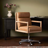 Kiano Leather Desk Chair, Palermo Drift-Furniture - Office-High Fashion Home