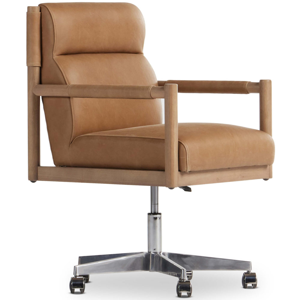 Kiano Leather Desk Chair, Palermo Drift-Furniture - Office-High Fashion Home