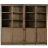 Millie Panel and Glass Door Double Cabinet, Drifted Solid Oak-Furniture - Storage-High Fashion Home