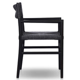 Lomas Outdoor Dining Arm Chair, Black Teak, Set of 2-Furniture - Dining-High Fashion Home