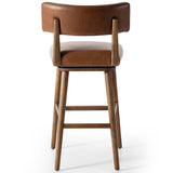 Cardell Leather Swivel Bar Stool, Sonoma Chestnut