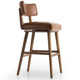 Cardell Leather Swivel Bar Stool, Sonoma Chestnut