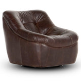 Farley Leather Swivel Chair, Conroe Cigar-Furniture - Chairs-High Fashion Home