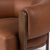 Ira Leather Chair, Brickhouse Cognac-Furniture - Chairs-High Fashion Home