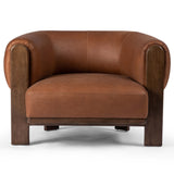 Ira Leather Chair, Brickhouse Cognac-Furniture - Chairs-High Fashion Home