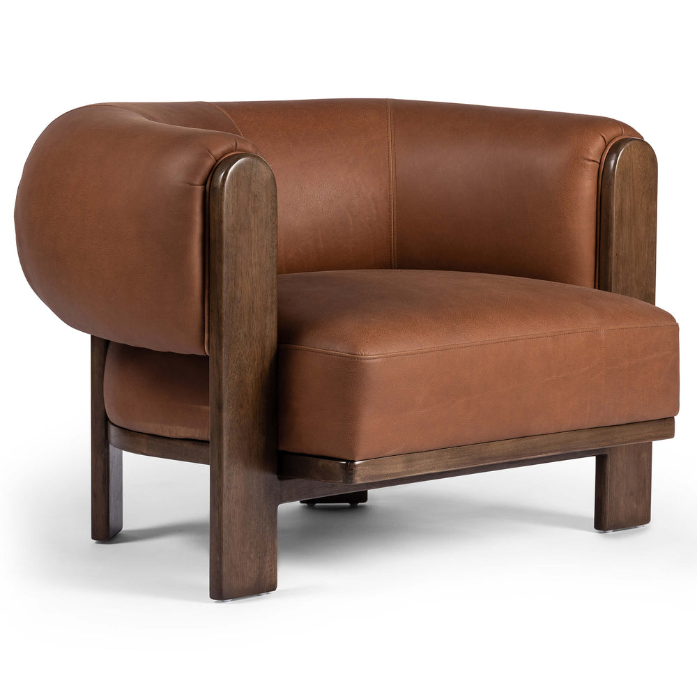 Ira Leather Chair, Brickhouse Cognac-Furniture - Chairs-High Fashion Home