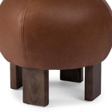 Alma Leather Ottoman, Brickhouse Cognac-Furniture - Chairs-High Fashion Home