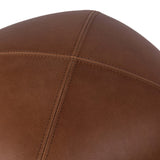 Alma Leather Ottoman, Brickhouse Cognac-Furniture - Chairs-High Fashion Home