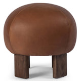 Alma Leather Ottoman, Brickhouse Cognac-Furniture - Chairs-High Fashion Home