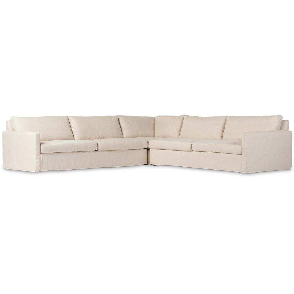 Maddox 3 Piece Corner Sectional, Evere Oatmeal-Furniture - Sofas-High Fashion Home