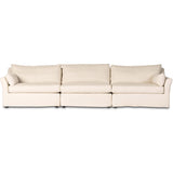 Delray 3 Piece Slipcover Sectional, Evere Oatmeal-Furniture - Sofas-High Fashion Home