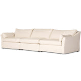 Delray 3 Piece Slipcover Sectional, Evere Oatmeal-Furniture - Sofas-High Fashion Home