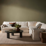 Delray 5 Piece Slipcover Sectional, Evere Oatmeal-Furniture - Sofas-High Fashion Home