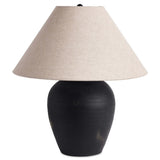 Russo Table Lamp, Aged Black Terracotta-Lighting-High Fashion Home