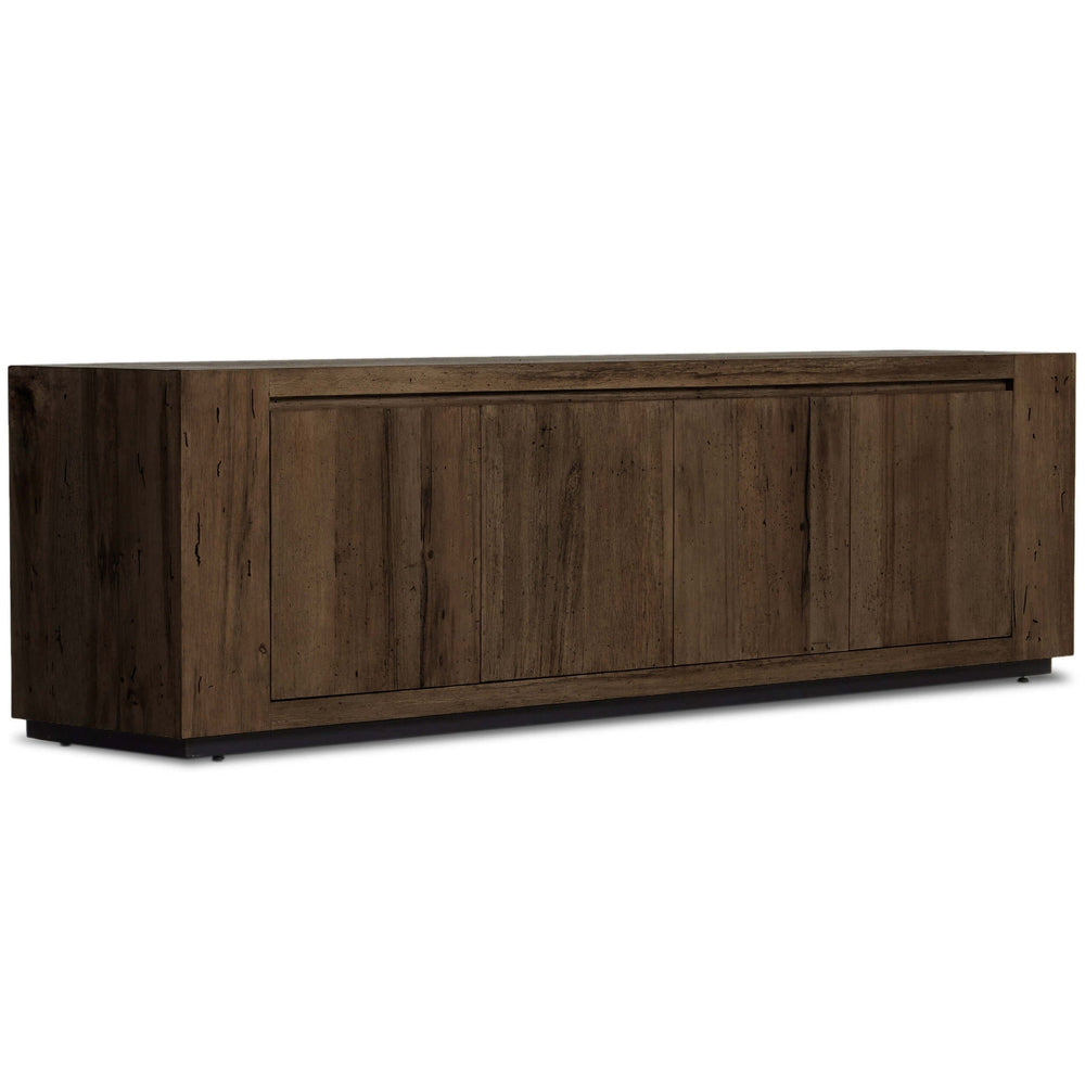 Abaso Media Console, Rustic Ebony-Furniture - Storage-High Fashion Home